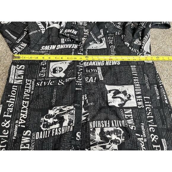 LIVE4TRUTH Duster Kimono Shear Graphic Fashion Button Tunic Black Size XL - Picture 8 of 8